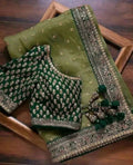 Green Color Super Hit Designer Saree
